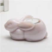 forme de lapin rond porte-bougie en verre images