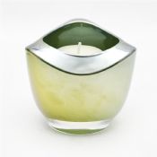 waved shape mini glass tealight candle holder images