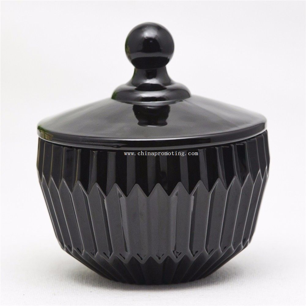 Black Glass Candy Jar