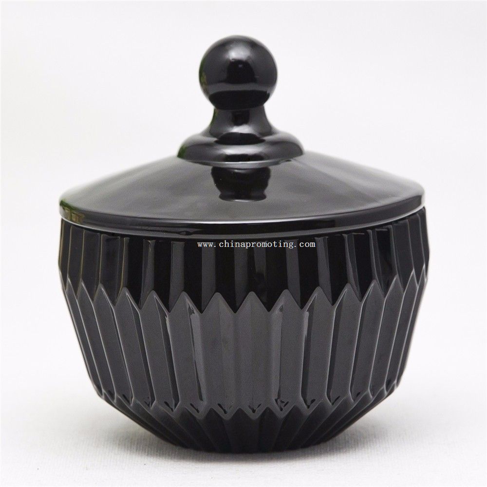 Vaso caramelle di vetro nero