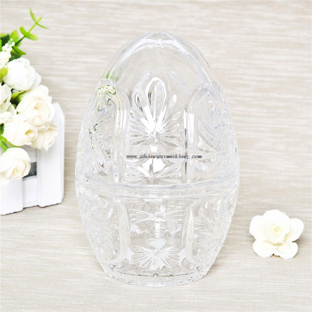 edd shape glass storage jar with lid