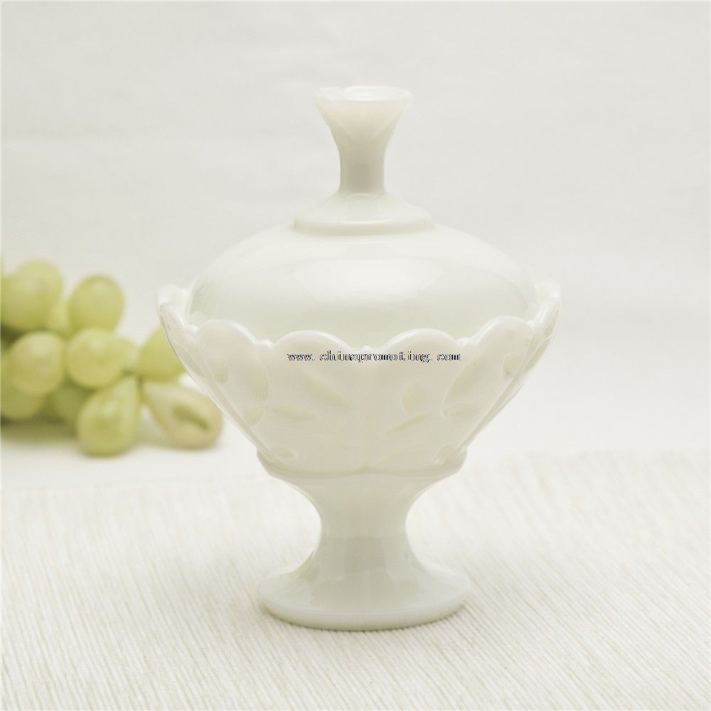 flower shaped glass candy jar