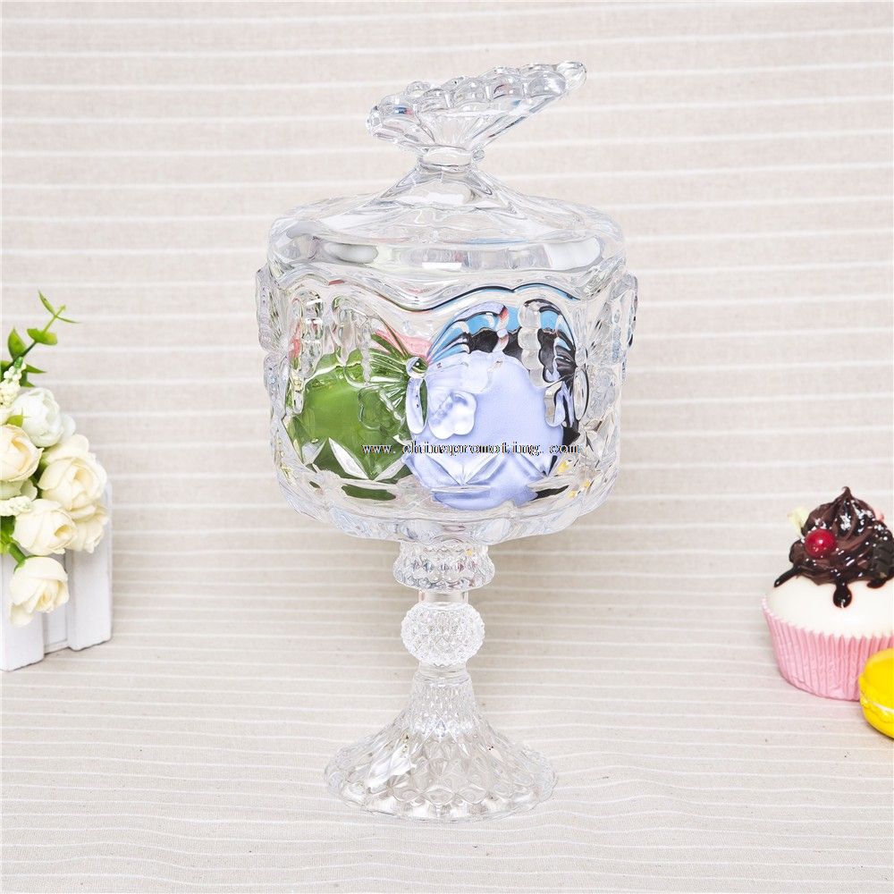 glass jar with butterfly lid
