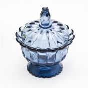 blauen Eisbecher Glas mit Deckel images