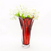 Czerwonego szkła domu ozdoba wazon images