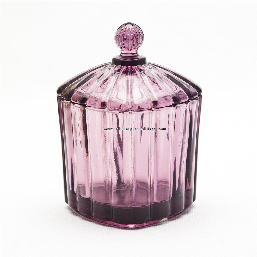 purple glass jar with lid