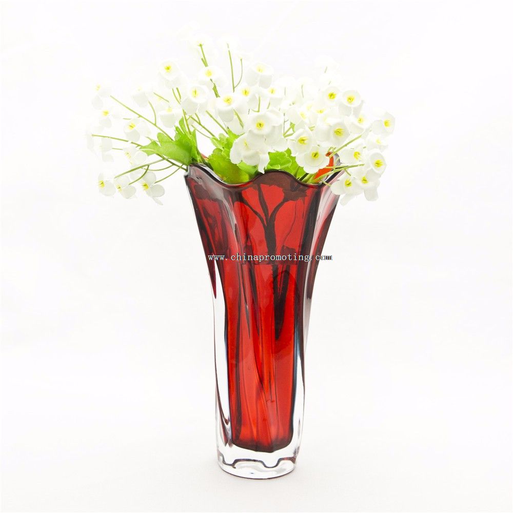 Red Glass Home Decoration Vase