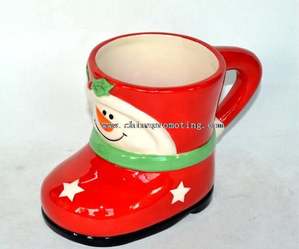 3D ceramic Christmas boot shape mug