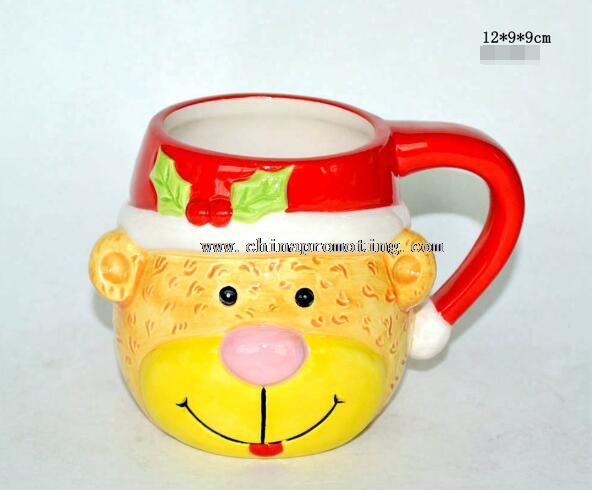 Caneca 3D de forma macaco Natal cerâmica