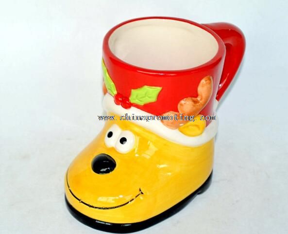 3D Newest christmas gift reindeer design mugs with handle