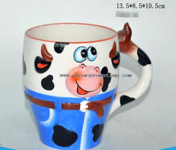 3D Shaped cow ceramic animal shaped mugs