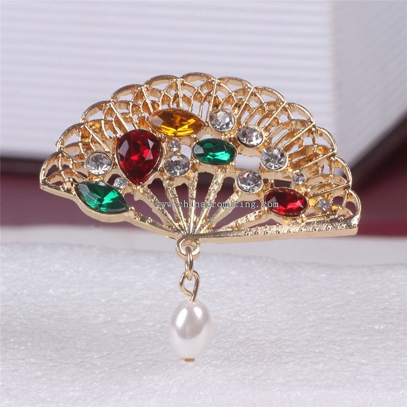 Bling rhinestone flower hijab brooch pin