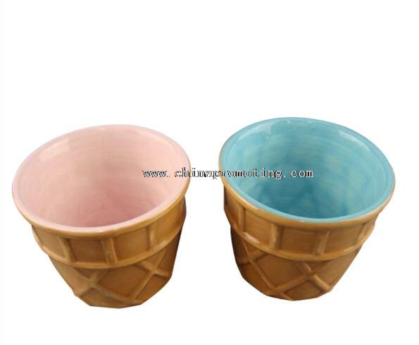 tazón de cerámica helado