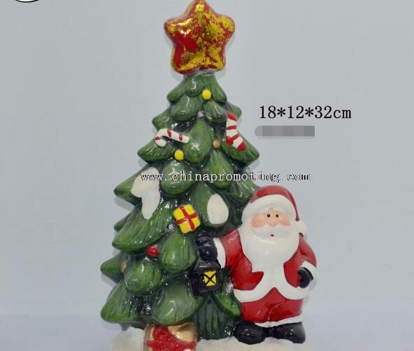 Portacandele in ceramica dell'albero di Natale