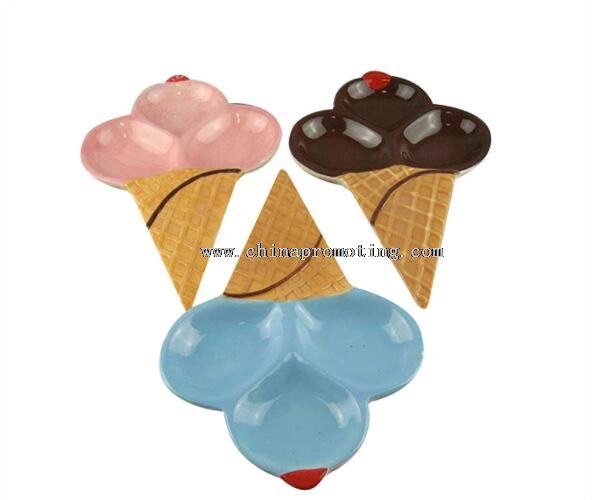 Ceramic dessert icecream shaped plates