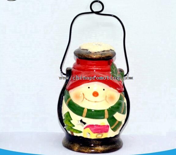 ceramic snowman hanging lantern