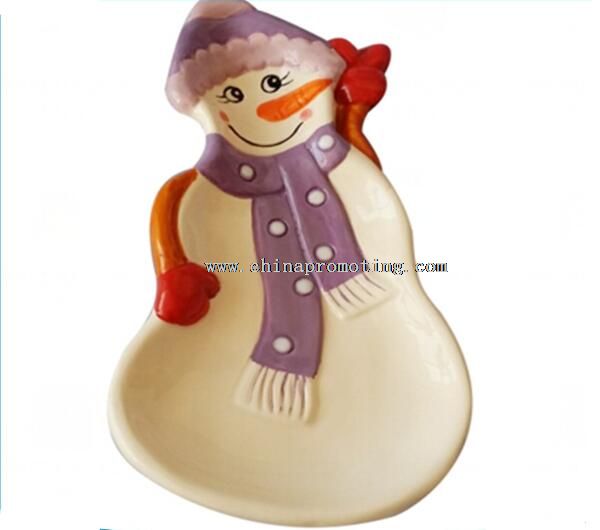 ceramic snowman plate