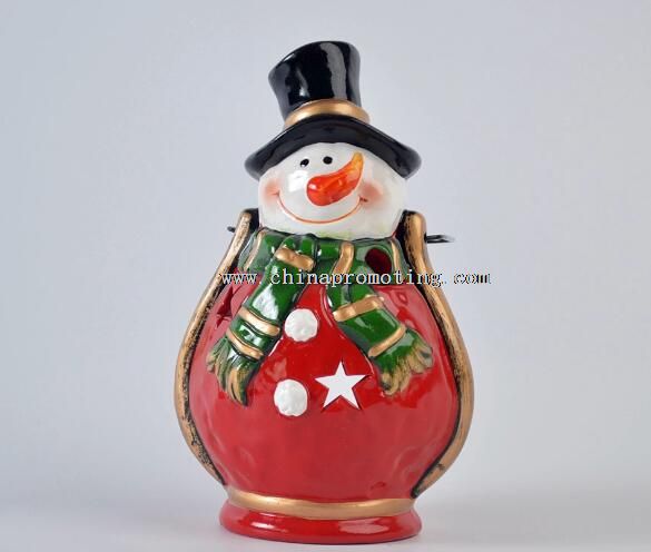 lumina de felinar ceramica snowman/santa