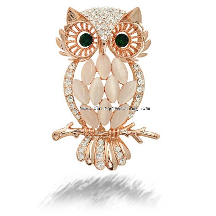 Broche cristal Night Owl métal épinglette