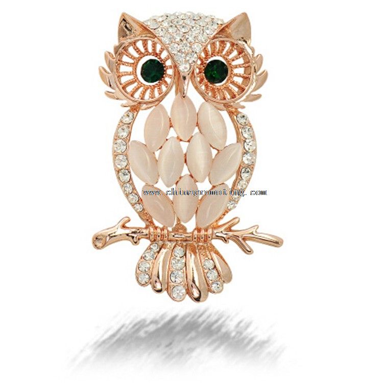 Crystal éjszakai bagoly fém bross hajtóka Pin