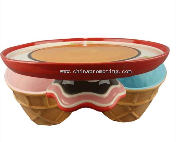 Cupcake berbentuk makan keramik piring saji