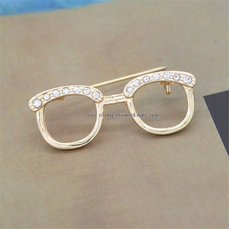 Glasses Shape Button Badge Pin