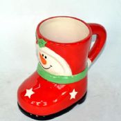 Caneca 3D de forma bota Natal cerâmica images