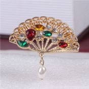 Bling rhinestone flower hijab brooch pin images