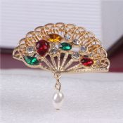 Alfinete de broche do bling strass flor hijab images