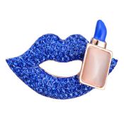 Crystal Sexy Lips Shape Lapel Pin images
