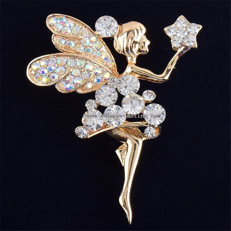 Mini Crystal Angel revers Badge pinkoden