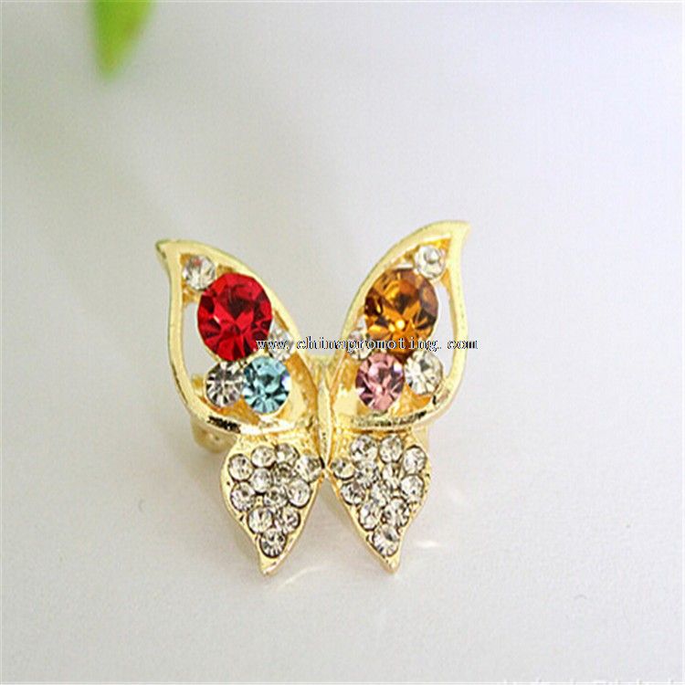 Shiny Crystal Butterfly Shape Pin