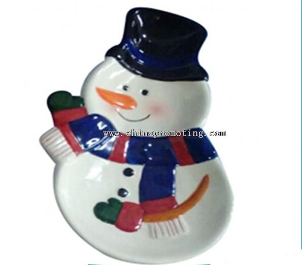 snowman christmas plate
