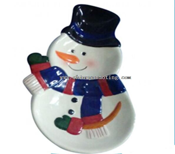 snowman christmas plate