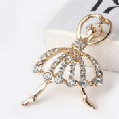 Ballet Girl Collar Crystal Badge Lapel Pin images