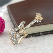 Crystal Guitar Badge Lapel Pin images