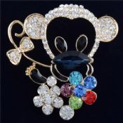 Crystal Monkey Shape Metal Lapel Clothes Pins images