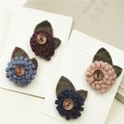 Fabric Flower Perdant Badge Pin images
