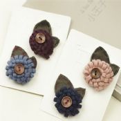 Fabric Flower Perdant Badge Pin images