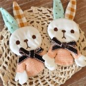 Mini Fabric Rabbit Badge Pin images