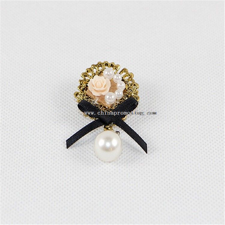 Pearl Perdant Charm Shape Badge Pins