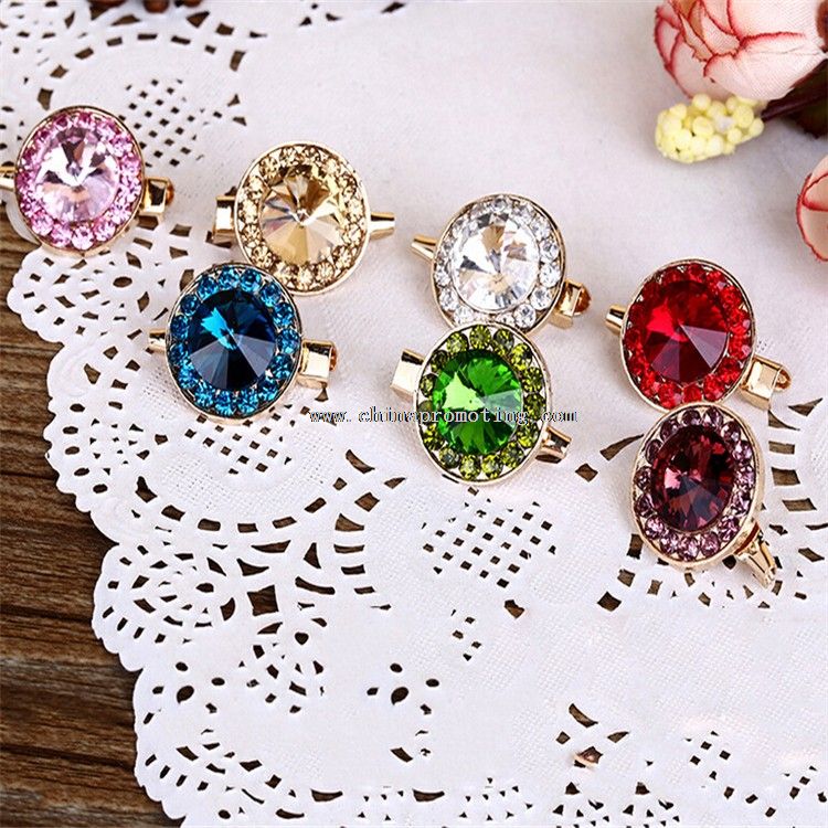 Round Shape Diamond Lapel Badge Pins