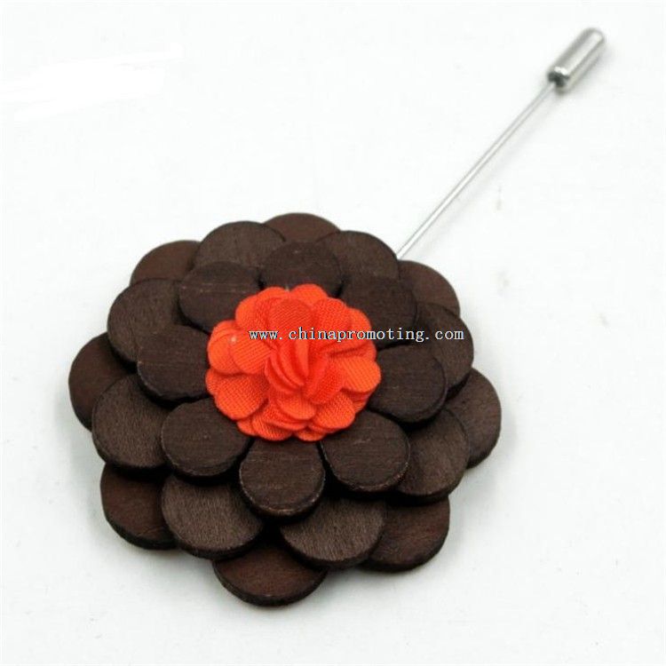 Wood All Types Flower Perdant Badge Pin