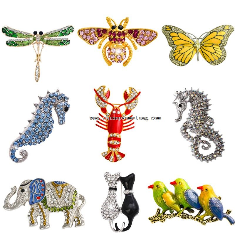 Spilla in metallo a forma di animale