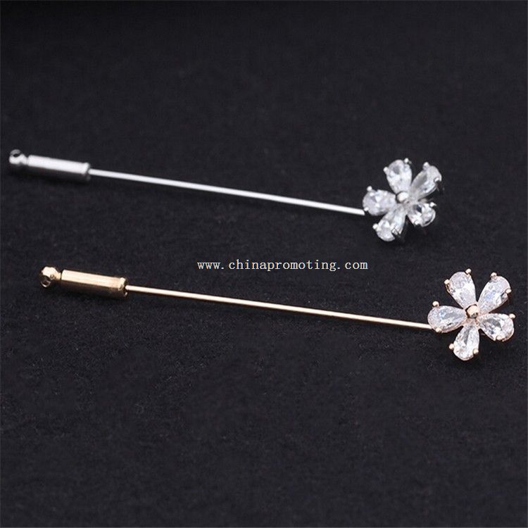 Crystal Flower Shirt Lapel Pins