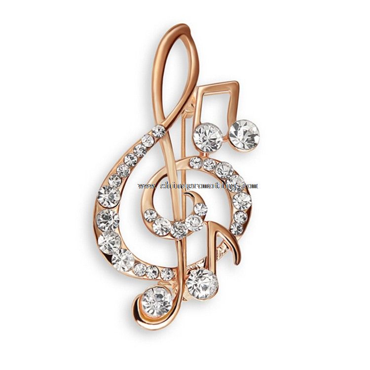 Crystal Music Note Lapel Pin