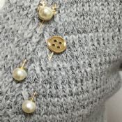 Button Shape Beads Shirt Collar Lapel Pins images