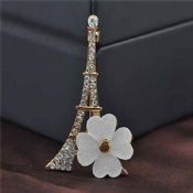 Crystal Eiffel Tower Lapel Pin images