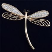 Dragonfly кристал металу комір нагрудні Pin images