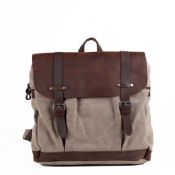 Klappe Canvas Rucksack aus Leder images